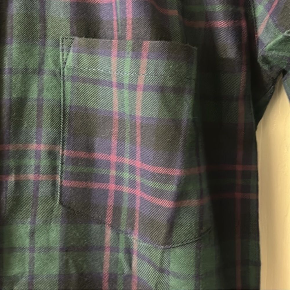 Harshman Plaid Green & Purple Cotton Plaid Shirt Oversized Tunic(Size Medium) - Picture 9 of 11